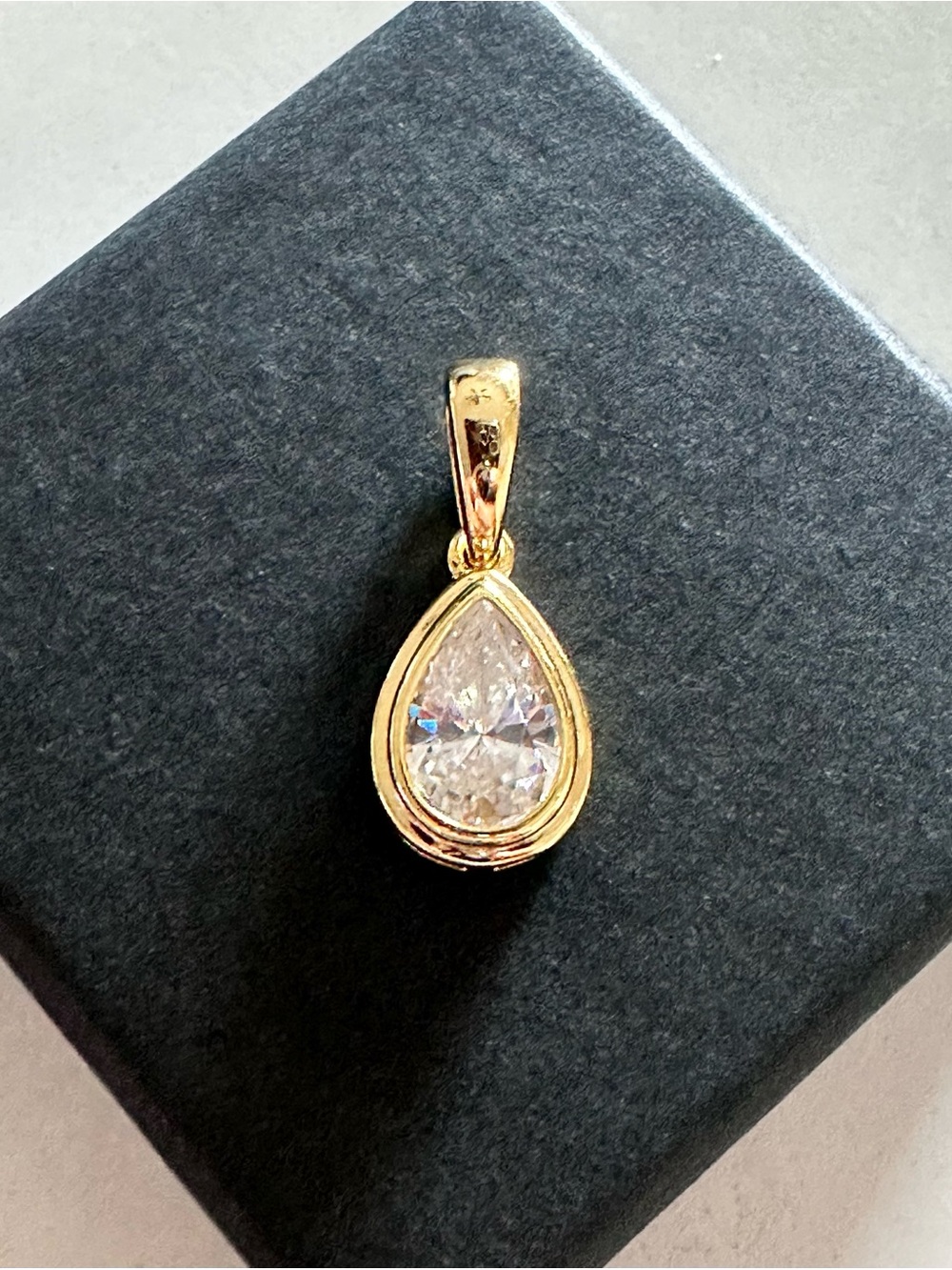 Gold Over 925 Pear/Teardrop CZ Pendant